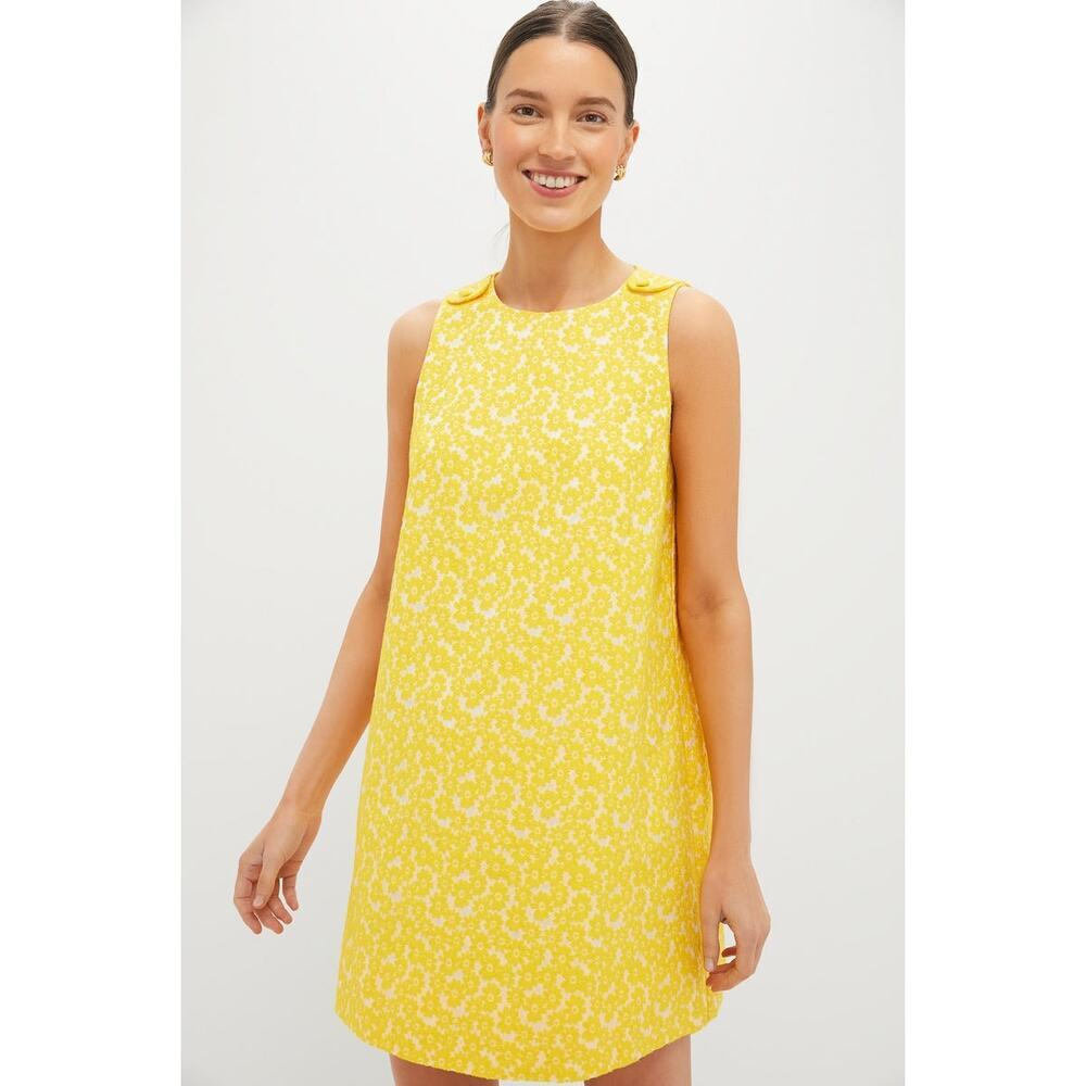 TUCKERNUCK Yellow Daisy Jacquard Grace Dress Size M NWT Retail $198 Tuckernuck